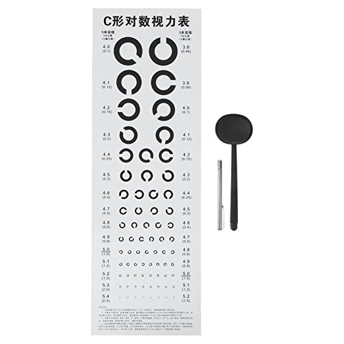 ULTECHNOVO 1Set Test Snellen Pointer Exam Chart Visual Standard Home Poster Professional C-Type Hanging Occluder for Exams Hospital with Type Pocket School Hand Testing Wall von ULTECHNOVO