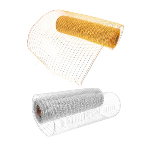 ULTECHNOVO 2 Rollen Mesh Band Yards Leichtes Flexibles Dekoband für DIY Bastelarbeiten Party und Hochzeitsdeko Vielseitiges Netzband für Valentinstag und Osterdekoration von ULTECHNOVO