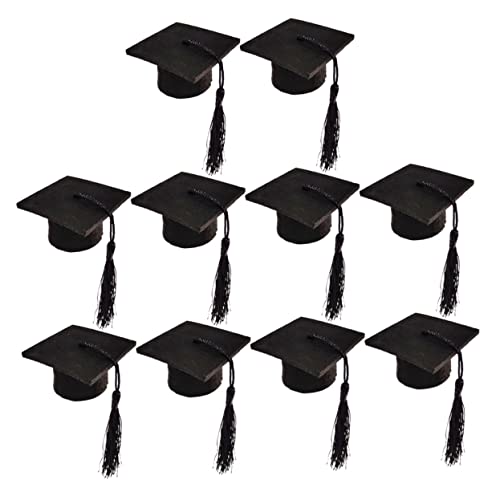 ULTECHNOVO 2 Sätze Doktorhutdekoration Mini -abschlusshüte Cupcake-topper Mit Abschlusskappe Flaschendeckel Mit Abschlusskappe Abschlussfeier Flaschendeckel Vlies 10 Stück * 2 von ULTECHNOVO