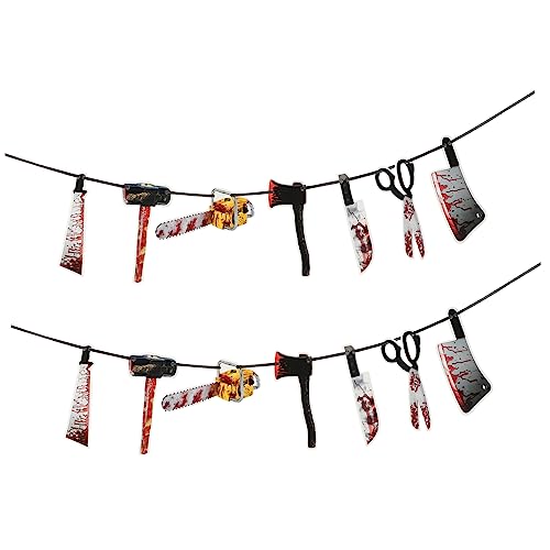 ULTECHNOVO 2 Sätze Halloween Hängende Papierfahnen Gruselige Deko für Garten Fenster und Wände Leicht Einfach zu Hängen für Ihre Halloween Feier von ULTECHNOVO