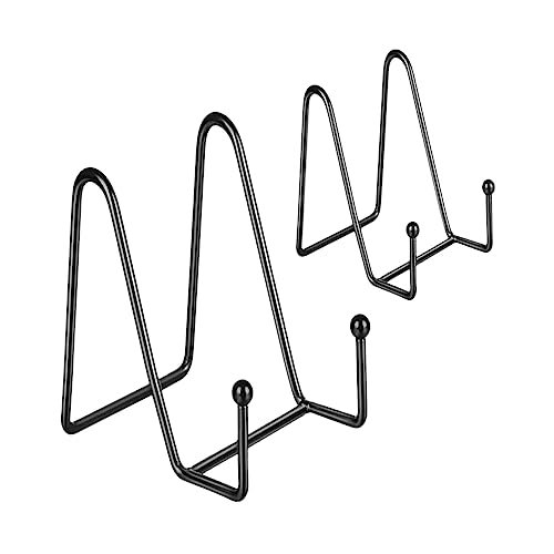 ULTECHNOVO 2 Stück Desktop Buchständer aus mit Rutschfester Basis Stabile Displayhalter für Bücher Kunstwerke Fotos Geeignet für Büro Shop Hochzeit und Heimgebrauch von ULTECHNOVO