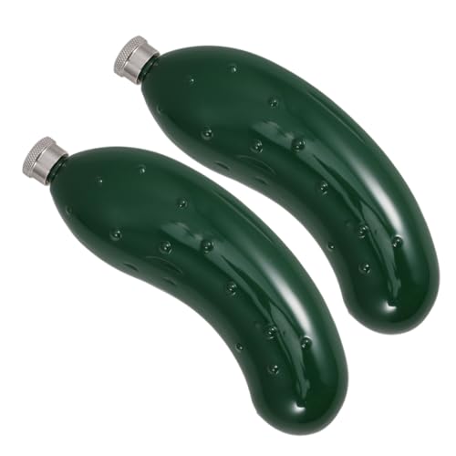 ULTECHNOVO 2 Stück Edelstahl Taschenflasche Kreative Gurkenform Auslaufsichere Outdoor Hip Flask für Whiskey und Wasser für Reisen Camping und Alltag Langlebig und Geschmacksneutral ULTECHNOVO 2 Stück Edelstahl Taschenflasche Kreative Gurkenform Auslaufsichere Outdoor Hip Flask für Whiskey und Wasser für Reisen Camping und Alltag Langlebig und Geschmacksneutral von ULTECHNOVO