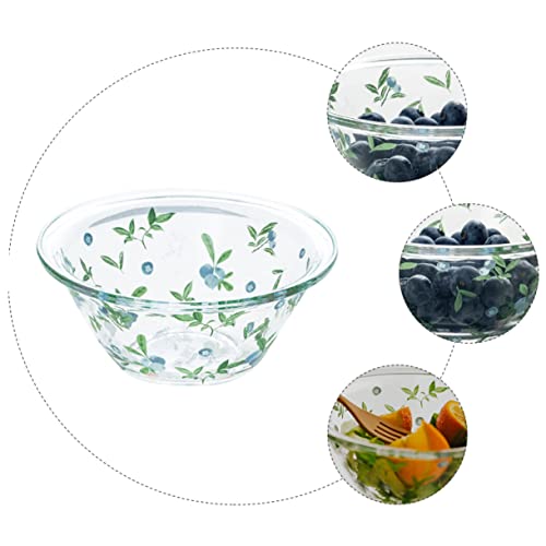 ULTECHNOVO 2 Stück Fruchtmuster Schalen aus Robuste Servierschalen für Salat und Nudeln Transparent für Dinner und Partys von ULTECHNOVO