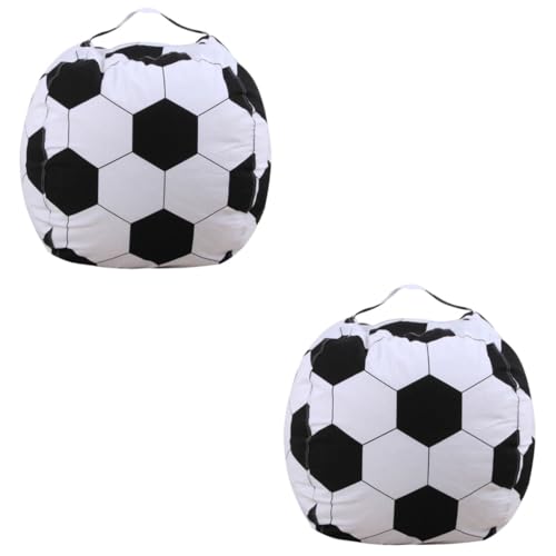 ULTECHNOVO 2 Stück Fußball Aufbewahrungssack aus Robustem Sitzsack Hülle für Kuscheltiere und Waschbar mit Praktischem Tragegriff für Kinderzimmer und Selbstständiges Aufräumen von ULTECHNOVO
