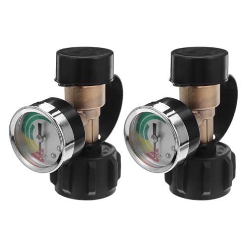 ULTECHNOVO 2 Stück Gasflaschenadapter aus Massivem Messing mit Integriertem Druckmessgerät Anschluss Kompatibel mit Wetterfest Präzise Drucküberwachung für Camping Grill Heizgeräte ULTECHNOVO 2 Stück Gasflaschenadapter aus Massivem Messing mit Integriertem Druckmessgerät Anschluss Kompatibel mit Wetterfest Präzise Drucküberwachung für Camping Grill Heizgeräte von ULTECHNOVO