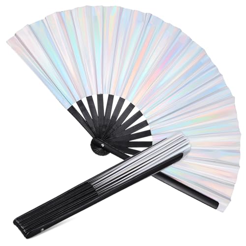ULTECHNOVO 2 Stück Großer Faltbarer Handfächer PVC Holografisch für Festivals Partys Hochzeiten Leicht und Tragbar Robuste Struktur Kühlung und Performance Zubehör ULTECHNOVO 2 Stück Großer Faltbarer Handfächer PVC Holografisch für Festivals Partys Hochzeiten Leicht und Tragbar Robuste Struktur Kühlung und Performance Zubehör von ULTECHNOVO
