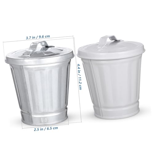 ULTECHNOVO 2 Stück Kleiner Tischmülleimer mit Deckel aus Galvanisiertem Metall Kompakt und Robust für Büro Zuhause Schreibtisch und Arbeitsplatte Kreative Dekoration Einfach zu Reinigen ULTECHNOVO 2 Stück Kleiner Tischmülleimer mit Deckel aus Galvanisiertem Metall Kompakt und Robust für Büro Zuhause Schreibtisch und Arbeitsplatte Kreative Dekoration Einfach zu Reinigen von ULTECHNOVO