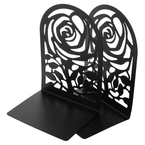 ULTECHNOVO 2 Stück Kreatives Buchbetrieb Buch Veranstalter Kreativer Desktop -Buchhalter Buchstopper Bücherregal Endet Kleiner Buchorganisator Book -seitenhalter Schwarz Metall von ULTECHNOVO