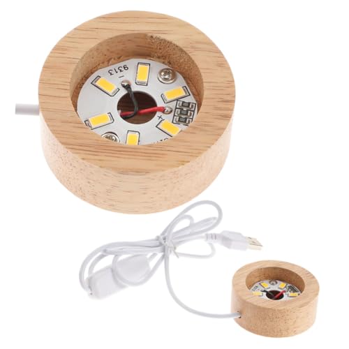 ULTECHNOVO 2 Stück LED Holzsockel Warmweißes LED Lichtbasis für Kristallkugel und Glasdekoration USB Aufladbar Breit Vielseitiger DIY Nachtlicht und Tischlampenhalter ULTECHNOVO 2 Stück LED Holzsockel Warmweißes LED Lichtbasis für Kristallkugel und Glasdekoration USB Aufladbar Breit Vielseitiger DIY Nachtlicht und Tischlampenhalter von ULTECHNOVO