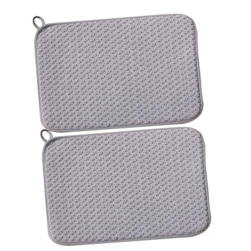 ULTECHNOVO 2 Stück Mikrofaser Abtropfmatte Saugfähige Wiederverwendbare Geschirr Trockenmatte Rutschfeste Küchenmatte Schnelltrocknend Hitzebeständig Wasserabsorbierend für Tisch und Theke von ULTECHNOVO
