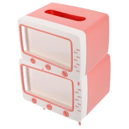 ULTECHNOVO 2 Stück Multifunktionaler Taschentuchbox mit Integriertem Handyhalter Kompakte Aufbewahrungsbox für Schreibtisch Praktischer Tissue Container in Rosa für Wohnzimmer Büro von ULTECHNOVO