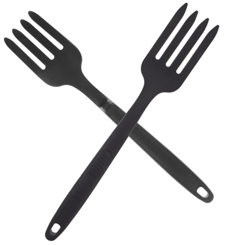 ULTECHNOVO 2 Stück Silikon Kochgabel Große Hitzebeständige Pasta Nudelgabeln Langlebig Leicht Ergonomisch Geformt für Familienküche Restaurant und Camping Praktisches Küchenwerkzeug von ULTECHNOVO