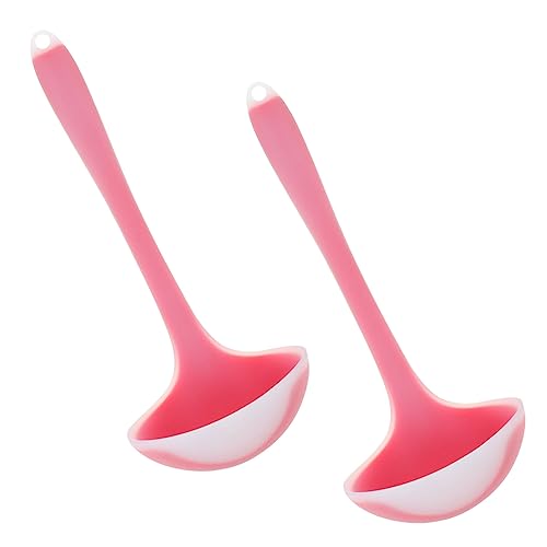 ULTECHNOVO 2 Stück Silikonlöffel Suppenkellen mit Langem Griff Hitzebeständig Bpa Frei Kratzfest Ergonomisch Geformt Vielseitig Einsetzbar als Reislöffel und Küchenhelfer für Schonendes von ULTECHNOVO
