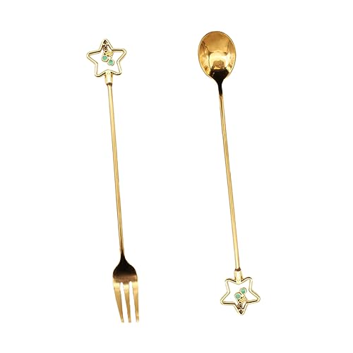 ULTECHNOVO 2 Stück Teiliges Dessertgabel und Löffel Goldfarben Spülmaschinenfest Komfortabel Langlebig Edle Geeignet für Kaffee Desserts Partys Hochzeiten Tägliche Nutzung ULTECHNOVO 2 Stück Teiliges Dessertgabel und Löffel Goldfarben Spülmaschinenfest Komfortabel Langlebig Edle Geeignet für Kaffee Desserts Partys Hochzeiten Tägliche Nutzung von ULTECHNOVO