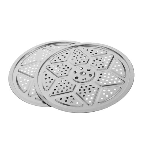 ULTECHNOVO 2 Stück Teiliges Edelstahl Dämpfeinsatz Rundes Dampfeinsatz Topfsteamer mit Perforiertem Design Langlebig Leicht zu Reinigen Geeignet für Verschiedene Kochtöpfe und Druckkocher von ULTECHNOVO