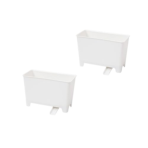 ULTECHNOVO 2 Stück Teiliges Kunststoff Abfalleimer mit Ablauffunktion Abnehmbar und Langlebig Multifunktionaler Küchen und Spülbecken Organizer für Obst und Gemüseabfälle Bpa Frei Weiß von ULTECHNOVO