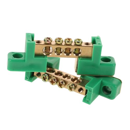 ULTECHNOVO 2 Stück Teiliges Kupfer Erdungsklemmen Anschlüssen Stabile Erdungsschiene für Verteilerkästen Hochwertige Leitungsverbinder für Sichere Stromverteilung und Geräteerdung von ULTECHNOVO