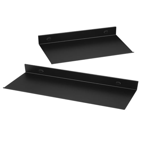 ULTECHNOVO 2 Stück Teiliges Schwarzes Wandregal aus Metall und Rostfreies Badezimmer Aufbewahrungsregal Wandmontiertes Toiletten und Kosmetikhalter Stabiles und Vielseitiges Floating Shelf von ULTECHNOVO