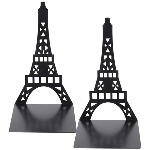 ULTECHNOVO 2 Stück Tower Buchstützen Metallische Buchständer Eiffelturm Design für Schreibtisch und Regal rutschfest und für Bücher Zeitschriften und Ordner von ULTECHNOVO