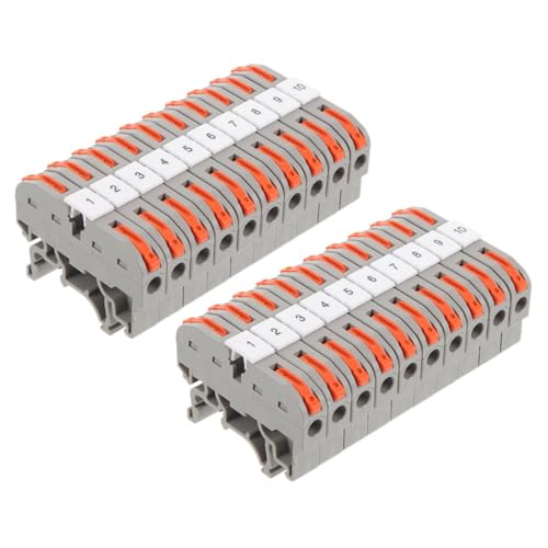 ULTECHNOVO 20 Sätze Din schienen Schnellverbinder Mehrfach klemmblock Langlebig Messing Flammhemmendes Nylon Einfacher Einbau für Elektriker und Professionelle Elektroinstallationen ULTECHNOVO 20 Sätze Din schienen Schnellverbinder Mehrfach klemmblock Langlebig Messing Flammhemmendes Nylon Einfacher Einbau für Elektriker und Professionelle Elektroinstallationen von ULTECHNOVO