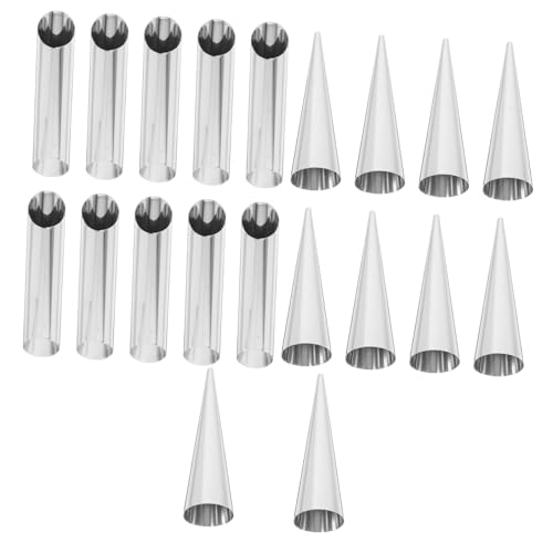 ULTECHNOVO 20 Stück Backwerkzeug Kochformen Gebäckform aus Metall Brotschimmel Form für Waffelhörnchen Küchenform aus Edelstahl Formen zum Backen Küche schimmel Rostfreier Stahl Silber von ULTECHNOVO
