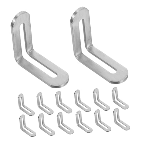 ULTECHNOVO 20 Stück Förmige Winkelverbinder aus Edelstahl Verstellbare Schlitze Robuste Möbelverbinder für Holzregale Schränke Vielseitige Winkelbefestigung von ULTECHNOVO