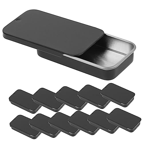 ULTECHNOVO 24 Stück Teiliges Kleine Metallbox mit Schiebedeckel Tragbare Blechdose Schwarz Robust und Leicht zur Aufbewahrung von Süßigkeiten Pillen Schmuck und Kleinteilen von ULTECHNOVO