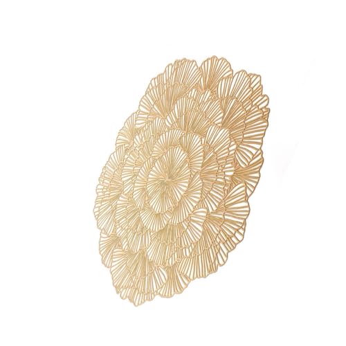 ULTECHNOVO 2stücke Goldene Untersetzer rutschfeste Matten Wärmeisolierte Tassenmatten Für Zuhause -teilig Hochwertiges PVC-Material von ULTECHNOVO