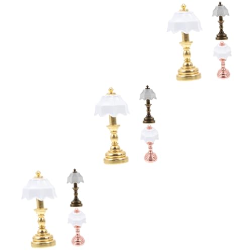 ULTECHNOVO 3 Sätze Mini-schreibtischlampenmodell Für Mini-hauslampe Lichter Miniaturen Miniatures Stilvolle Tischlampen Puppenhaus-lampendekor Mini- -desktop-lichtmodell Metall 3 Stück * 3 von ULTECHNOVO