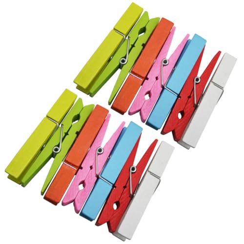 ULTECHNOVO 3 Satz Holz Fotoklammern Bunt Foto Clips aus Naturholz Wiederverwendbare Snack Verschlussklammern für Hochzeit Party Geburtstagsdeko Inklusive Packung von ULTECHNOVO