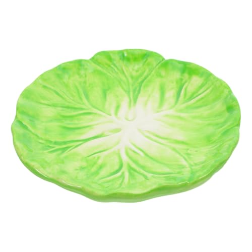 ULTECHNOVO 3 Stück Keramik Servierplatte im Kohlblatt Design Langlebig und Leicht für Frühstück Snacks und Salate Vielseitig Einsetzbar für Zuhause Gastronomie und Cafés Praktische Obst und von ULTECHNOVO