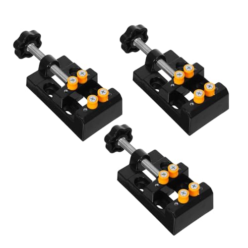 ULTECHNOVO 3 Stück Mini Tischschraubstock aus Aluminiumlegierung Teiliges Verstellbare Flachzwinge für Schmuck und Walnuss Schnitzarbeiten Kompakte Werkbankklemme für Präzises Handwerk von ULTECHNOVO