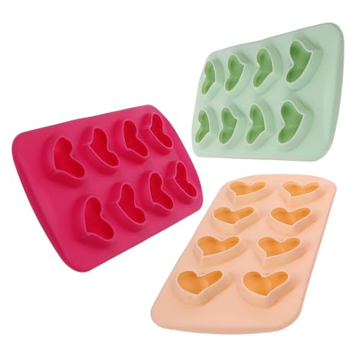 ULTECHNOVO 3 Stück Silikon Herz Eiswürfelform Kühlschrank Eisbehälter zur Herstellung von Eis Schokolade und Desserts für Zuhause und Küche Farben Variabel Zufällige Farbe Zufällige Farbe von ULTECHNOVO