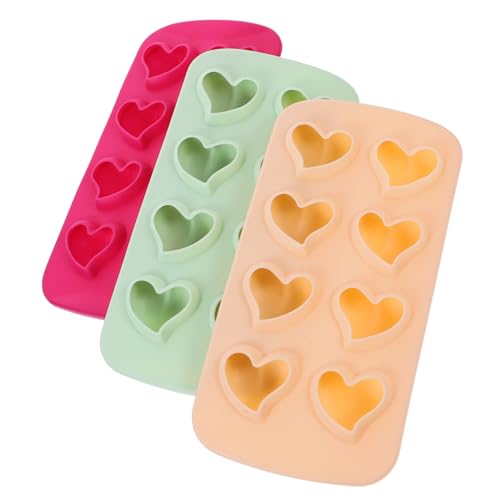 ULTECHNOVO 3 Stück Silikon Herz Eiswürfelform Kühlschrank für Eiswürfel Schokolade und Pudding für Zuhause und Küche Farbe Zufällig Zufällige Farbe Zufällige Farbe von ULTECHNOVO