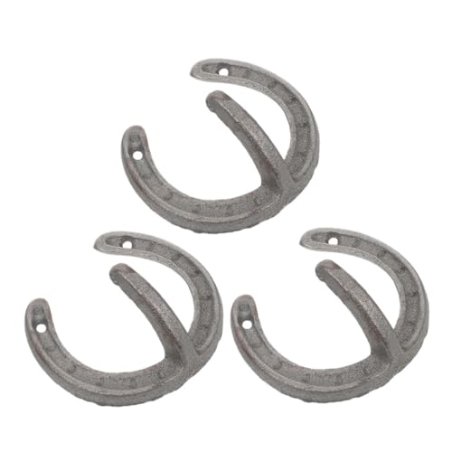 ULTECHNOVO 3 Stück Teiliges Gusseisen Wandhaken Vintage Garderobenhaken Robuster Wandaufhänger für Jacken Schlüssel und Dekoration Wohnzimmer Eingangsbereich von ULTECHNOVO