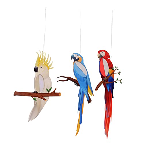 ULTECHNOVO 3 Stück Teiliges Papageien Honigwaben Hängedekor Bunte Tropische Vogelform Wiederverwendbar für Luau Sommerparty Hawaiithemen Party Hintergrund Dekoration von ULTECHNOVO