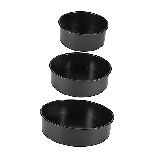 ULTECHNOVO 3 Stück Teiliges Set Backformen aus Kohlenstoffstahl Runde Kuchenformen mit Abnehmbarem Boden Antihaft Baking Pan für Kreative DIY Kuchen und Besondere Anlässe von ULTECHNOVO