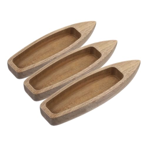 ULTECHNOVO 3 Stück Unfertiges Teiliges Holzkanu Modell Handgefertigtes Miniaturboot mit Natürlicher Maserung Detailreiches Dekorationsobjekt für Schrank Regal und Wohnraumgestaltung von ULTECHNOVO