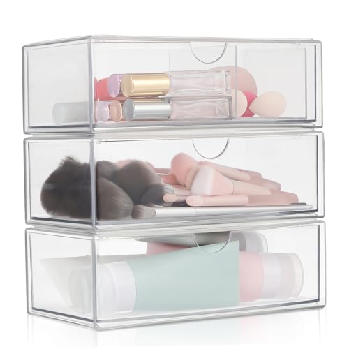 ULTECHNOVO 3 Teilige Aufbewahrungsbox Aufbewahrungskoffer Organizer Tisch Lippendeckel Wattepad Behälter Fach Zubehörhalter Aufbewahrungsbehälter Für Schminktisch Schreibtisch von ULTECHNOVO