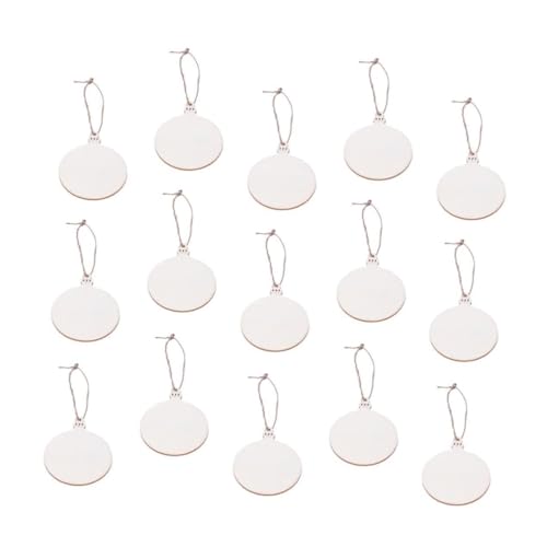 ULTECHNOVO 30 Stück DIY gestrichene Holzstücke Dekoration große Weihnachtskugeln als Ornamente runde Kugeln Ornamente Schild handwerkliche Verzierungen bemalbare DIY -Holzhandwerk von ULTECHNOVO