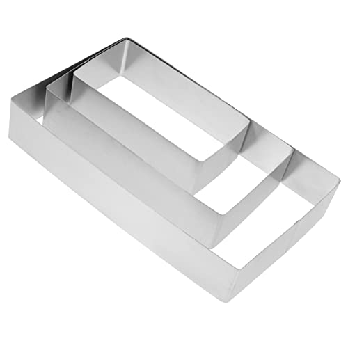 ULTECHNOVO 3Stücke Teiliges Mousse Ringe Set Rechteckige Backform für Tiramisu Keksform und Gebäck DIY Backen und Kreative Küchenprojekte von ULTECHNOVO