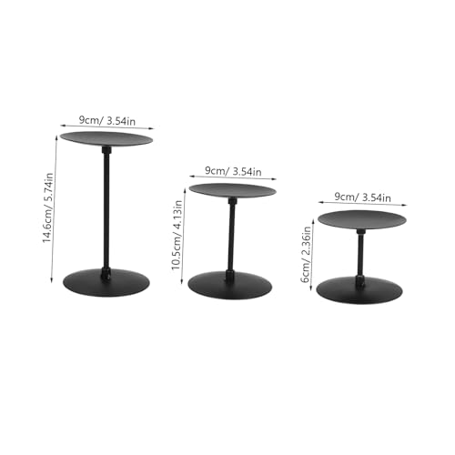 ULTECHNOVO 3er Set Schwarzer Leuchter Inhaber Von Candlestick Kaminkerzen Halloween-kerzenhalter Kegelkerzenhalter Kaminmanteldekor Kerzenhalter Aus Messing Esstisch Eisen von ULTECHNOVO