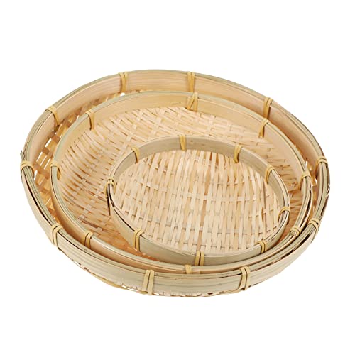ULTECHNOVO 3stücke Handgefertigte Siebe Vielseitige Obst Und Gemüse-basket Für Trocknung Und Dekorative Und Praktische Bambuswaren Dfcm Dfcm von ULTECHNOVO