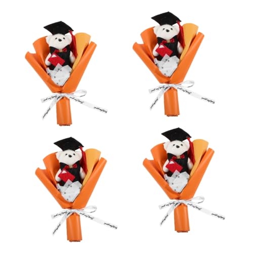 ULTECHNOVO 4 Stück Abschluss Bärenstrauß Puppe Karikatur Schule Plüsch Liebenswert tragen dekoration Gefälligkeiten für Abschlussfeiern Abschlussschmuck Plastik von ULTECHNOVO