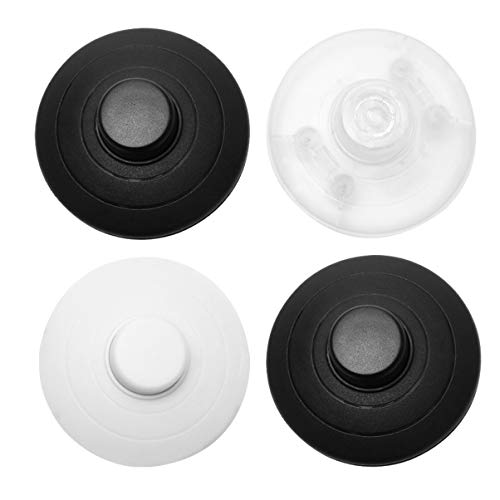 ULTECHNOVO 4 Stück Boden Fußschalter Runder Fuß Pedal Lichtschalter Transparent Schwarz Pedal Druckschalter Ersatz für zu Hause Wohnzimmer Schlafzimmer von ULTECHNOVO