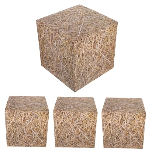 ULTECHNOVO 4 Stück Erntedankfest Dekoration Künstliches Strohheu Partyzubehör Country Und Western Partydekorationen Heu Für Partydekoration Große Heuballen Cowboy Strohdekoration von ULTECHNOVO