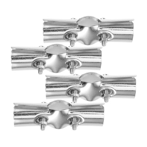 ULTECHNOVO 4 Stück Kleiderständer Zubehör Regale Rohrverbinder Für Wäscheständer Stangenverbinder Fitting Metall Rohrverbinder Rohrbeschlag Eckbeschlag Endschienenklemmen Edelstahl Silber von ULTECHNOVO
