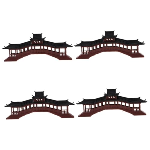 ULTECHNOVO 4 Stück Mikro-Landschaftsverzierung Aquarium geformt Mini Dekoration Ornament Gartenpavillonstatue Fischtankdekor Pavillon-Statue- Gartenschmuck Plastik Brown von ULTECHNOVO