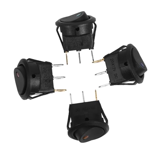 ULTECHNOVO 4 Stück Rocker Switch für Autos Kleine Lichtschalter Installieren Vielseitig Einsetzbar und Robust für Verschiedene Elektrische Geräte von ULTECHNOVO