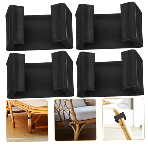 ULTECHNOVO 4 Stück Stabiler Stuhlclip für Rattanmöbel Sofa Clip Robuste Möbelbefestigung für Zuhause Büro Shop Schwarz von ULTECHNOVO